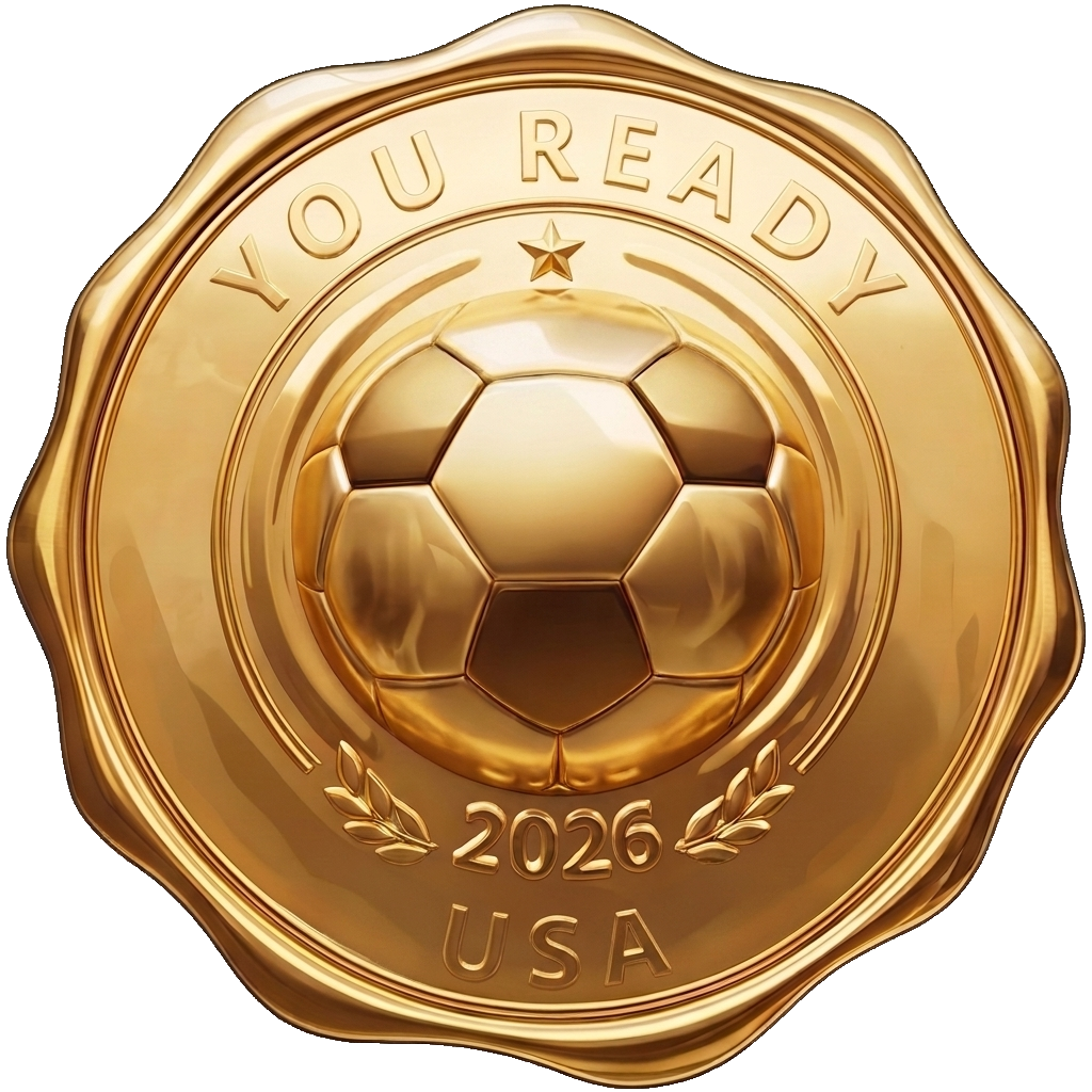 You Ready USA  -  gold wax seal with embossed soccer ball